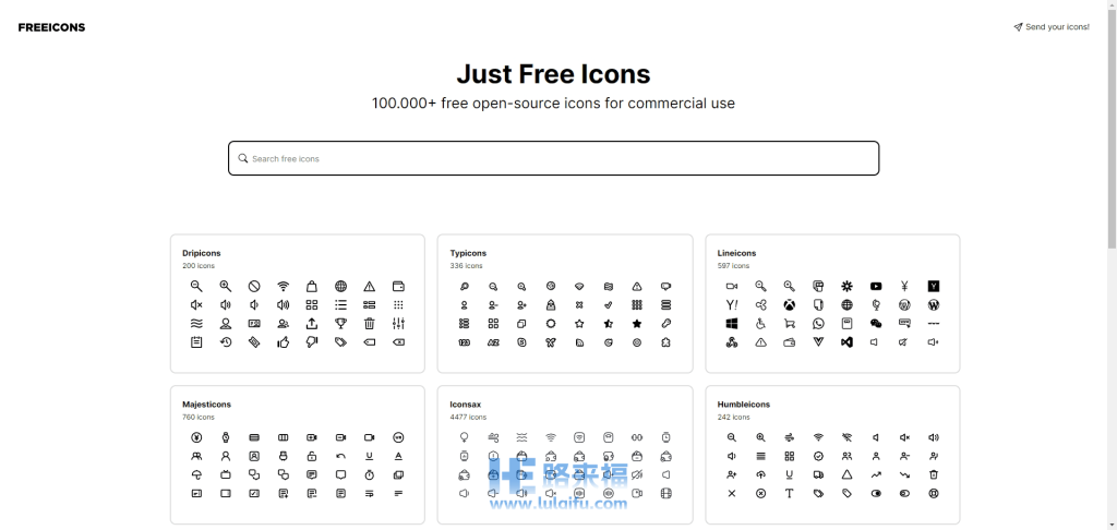 FreeIcons_收录10万多个免费可商用的矢量图标素材，值得收藏